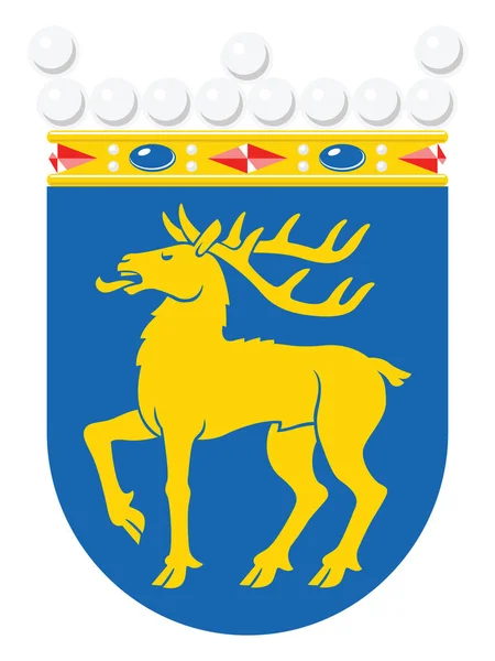 Flat Vector Illustration Coat Arms Finnish Region Aland Islands — Stockový vektor