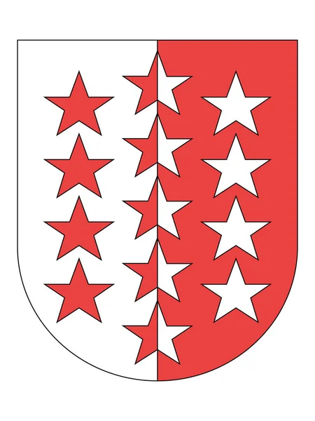 Escudo Del Cantón Suizo Valais — Archivo Imágenes Vectoriales