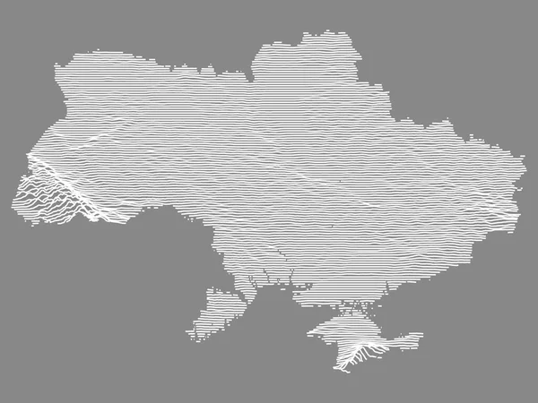 Carte Topographique Blanche Pays Européen Ukraine — Image vectorielle