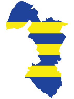 Trnava Slovakya Bölgesi (Kraj) Flag Withing Haritası