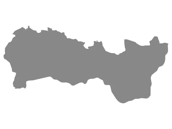 Επίπεδος Γκρίζος Χάρτης Της Περιφέρειας Της Σλοβακίας Kraj Του Kosice — Διανυσματικό Αρχείο