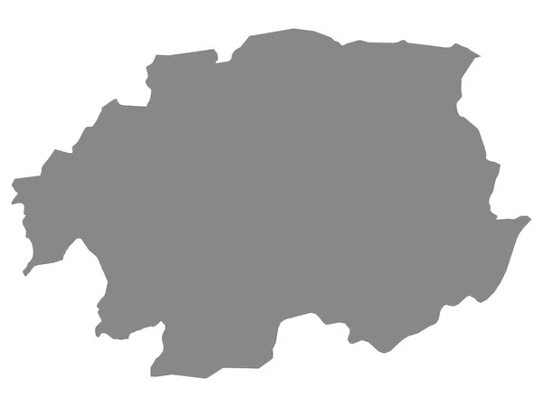 Flat Gray Map Slovakian Region Kraj Banska Bystrica — Stock Vector