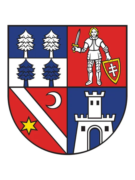 Escudo Plano Región Eslovaquia Kraj Banska Bystrica — Vector de stock