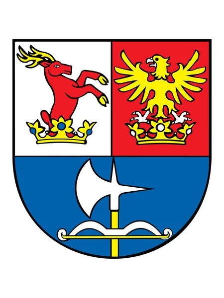 Flachwappen Der Region Slowakei Kraj Von Trencn — Stockvektor