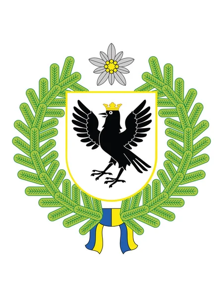 Escudo Armas Región Ucraniana Óblast Ivano Frankivsk — Archivo Imágenes Vectoriales