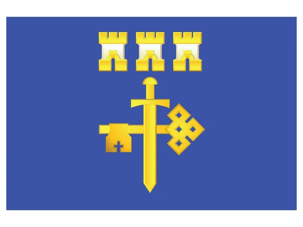 Flagga Ukrainska Regionen Oblast Ternopil — Stock vektor