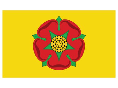 Lancashire 'ın İngiliz Törensel İlçesi Düz Vektör Bayrağı