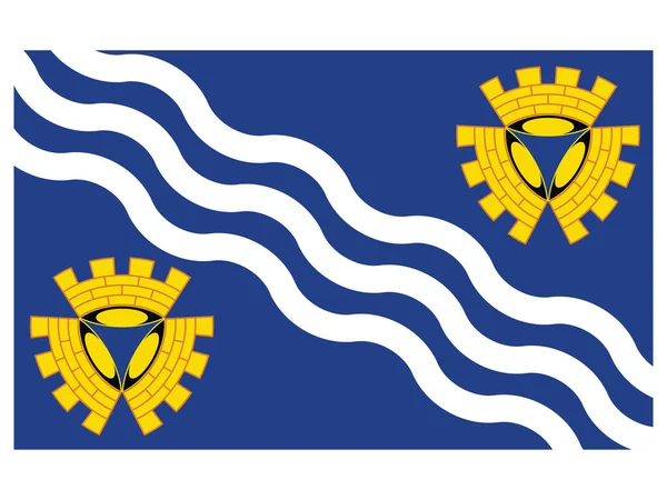 Flat Vektor Flagga Den Engelska Ceremoniella Grevskapet Merseyside — Stock vektor