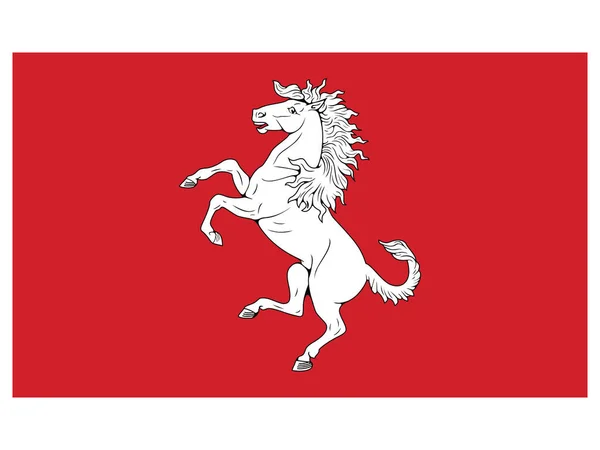 Плоский Векторний Прапор Англійського Церемоніального Графства Кент — стоковий вектор
