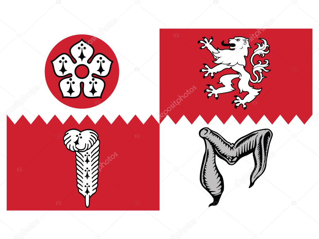 Flat Vector Flag of the English Ceremonial County of Leicestershire