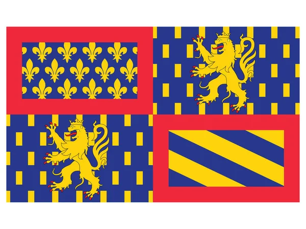 Drapeau Région Française Bourgogne Franche Comte — Image vectorielle