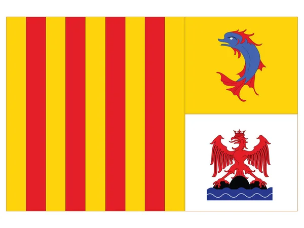 Bandeira Região Francesa Provence Alpes Cote Azur —  Vetores de Stock