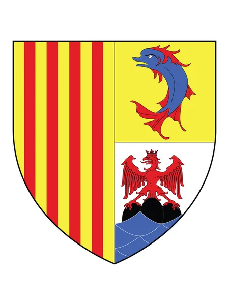 Escudo Armas Región Francesa Provenza Alpes Costa Azul — Vector de stock