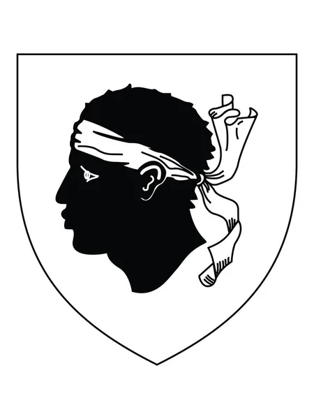 Герб Французского Региона Корсика Корсика — стоковый вектор