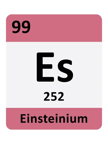 Einsteiniumの周期表要素の名前 原子質量 原子数 — ストックベクタ