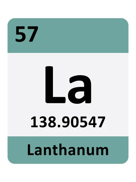ランタンの年代表元素の名称 原子質量及び原子数 — ストックベクタ