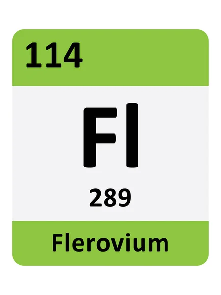 Символіка Атомна Маса Атомне Число Елементів Таблиці Періодів Флеровію — стоковий вектор