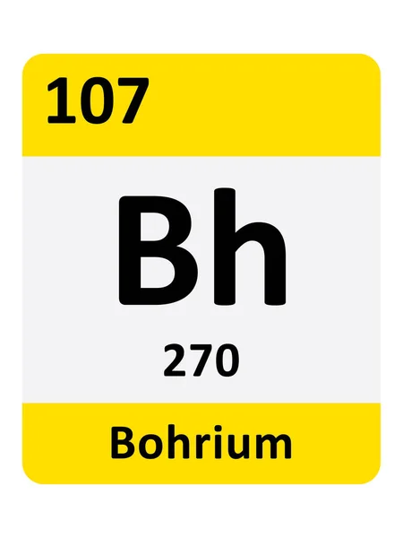 ボフリウム年代表元素の名称 原子質量及び原子数 — ストックベクタ