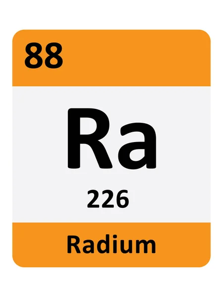 Name Symbol Atommasse Und Atomzahl Des Periodentabellenelements Von Radium — Stockvektor