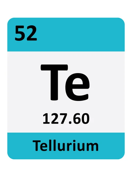 テルルの周期表元素の名称 原子質量及び原子数 — ストックベクタ