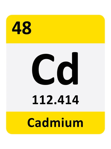 镉元素的名称 原子质量和原子序数 — 图库矢量图片