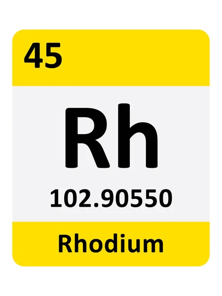 ロジウム年代表元素の名称 原子質量及び原子数 — ストックベクタ