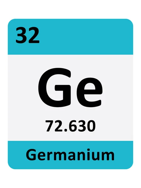 Nom Symbole Masse Atomique Numéro Atomique Période Élément Tableau Germanium — Image vectorielle