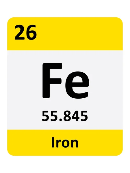 Символіка Атомна Маса Атомне Число Елементів Таблиці Періоду Заліза — стоковий вектор