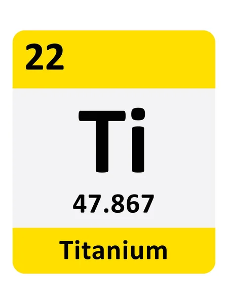 Имя Символ Атомная Масса Атомный Номер Таблицы Периодов Титана — стоковый вектор