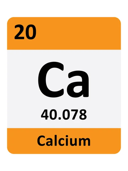 Name Symbol Atommasse Und Atomzahl Des Periodenelements Kalzium — Stockvektor