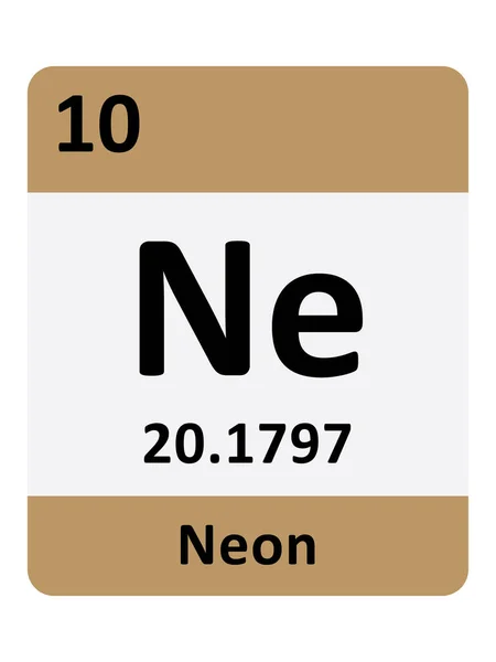 ネオンの周期表要素の名前 原子質量 原子数 — ストックベクタ
