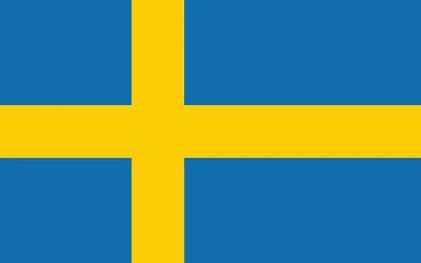 Oficiální Vektorová Vlajka Švédska — Stockový vektor