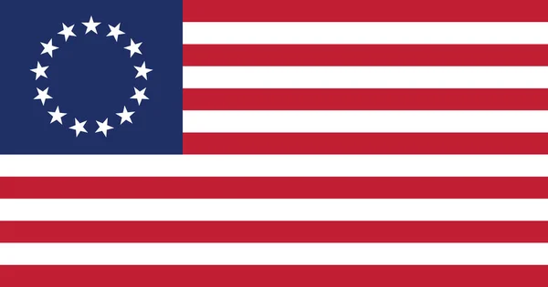 Eski Amerikan Tarihi Vektörü Betsy Ross Bayrağı 1777 ve 1795 yılları arasında (13 yıldız))