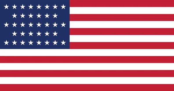 Antigo Vetor Histórico Americano Bandeira Dos Estados Unidos Entre 1865 — Vetor de Stock