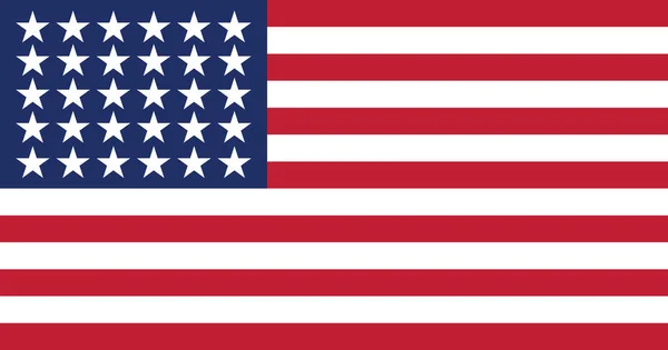 Former American Historic Vector Flag United States 1848 1851 Stars — Stock Vector