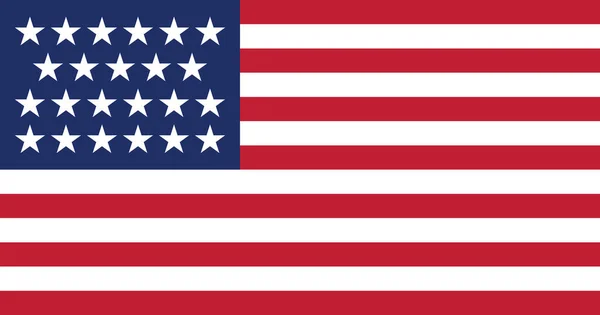 Former American Historic Vector Flag United States 1820 1822 Stars — Stock Vector