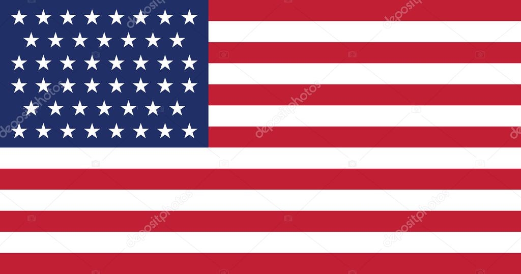 Former American Historic Vector Flag of the United States between 1908 and 1912 (46 stars)