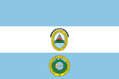 Eski Kosta Rika Tarihi Vektör Bayrağı 1824 ve 1840 yılları arasında