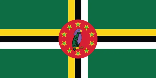 Bývalá Dominikánská Historická Vektorová Vlajka Dominiky Mezi Lety 1981 1988 — Stockový vektor