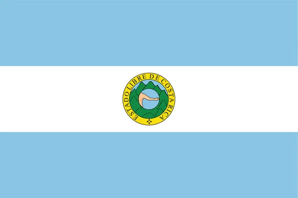 1842年から1848年までのコスタリカの旧コスタリカ歴史的ベクトル旗 — ストックベクタ