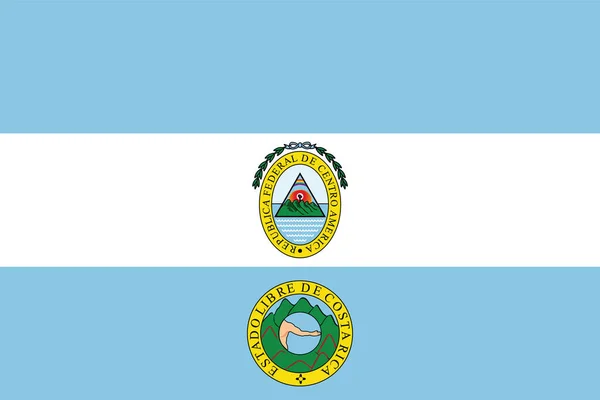 Bandeira Vetor Histórico Costa Rica Entre 1824 1840 —  Vetores de Stock