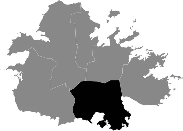 Zwarte Kaart Van Saint Paul Parochie Grijze Kaart Van Het — Stockvector