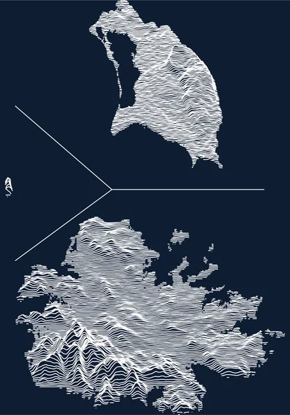 Mapa Topográfico Antigua Barbuda Con Líneas Contorno Blanco Sobre Fondo — Archivo Imágenes Vectoriales