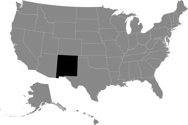 Mapa Ubicación Negro Del Estado Federal Nuevo México Dentro Del — Vector de stock