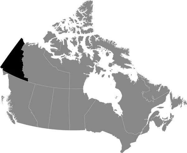 Mappa Dettagliata Dei Territori Dello Yukon All Interno Della Mappa — Vettoriale Stock