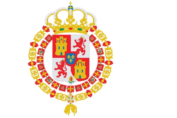 Исторический Векторный Флаг Испании 1700 1771 Годов — стоковый вектор