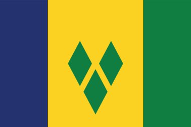 Saint Vincent ve Grenadines 'in resmi vektör bayrağı