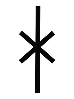 Black Simple Anglo-Saxon Futhorc Iar 'ın Mühürleri (IA)