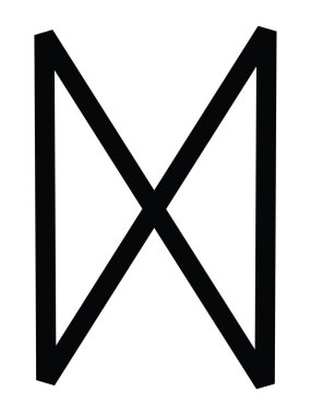 Black Simple Anglo-Sakson Futhorc DG Mühürleri (D)