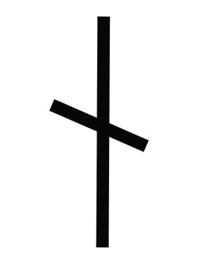 Siyah Anglo-Sakson Futhorc Nyd Mührü (N)